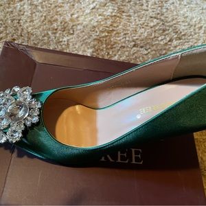 Never worn green glitter heels